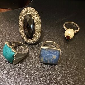 Lot of 4 sterling silver rings